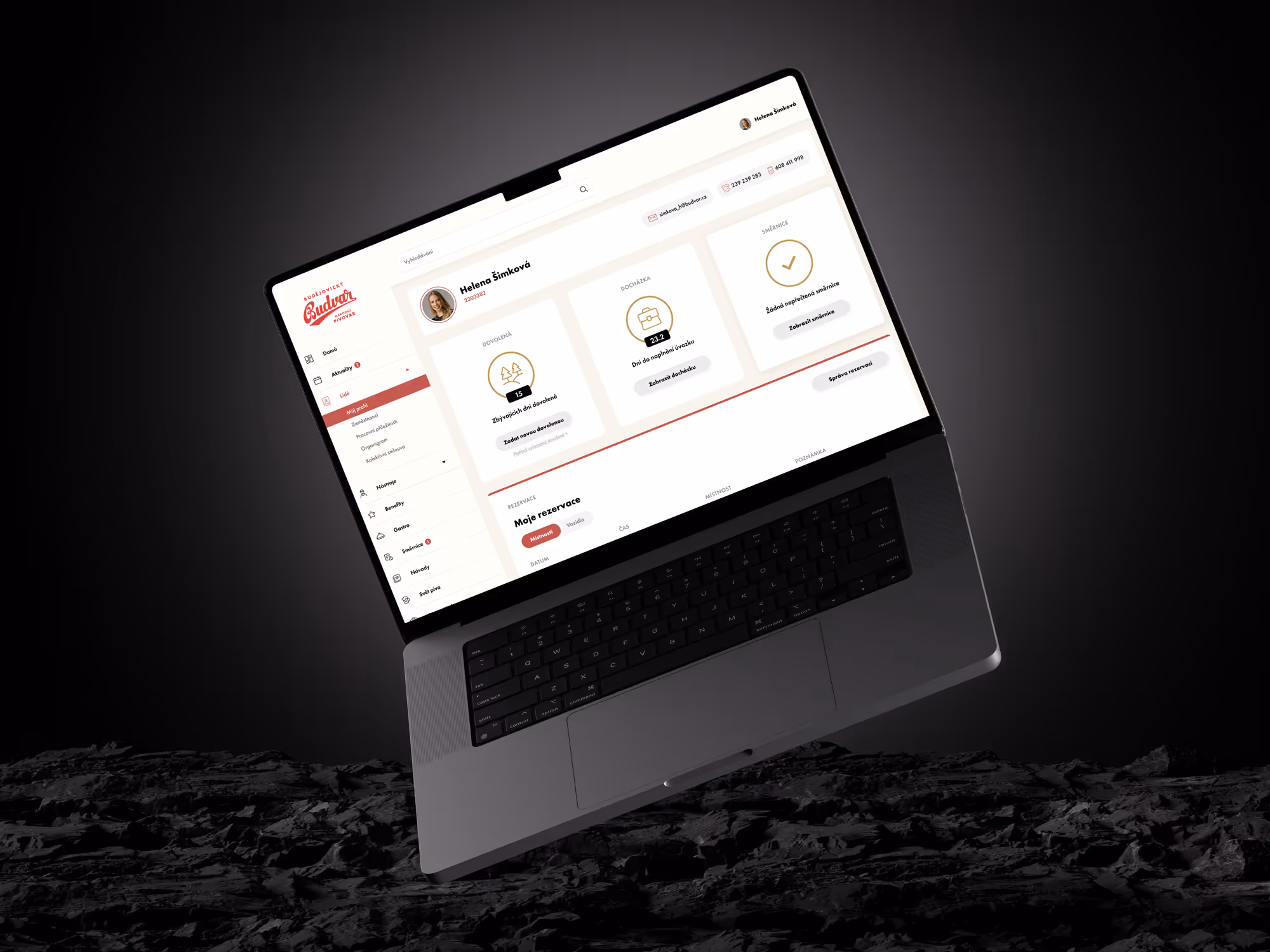 Mockup with Budweiser Budvar web application