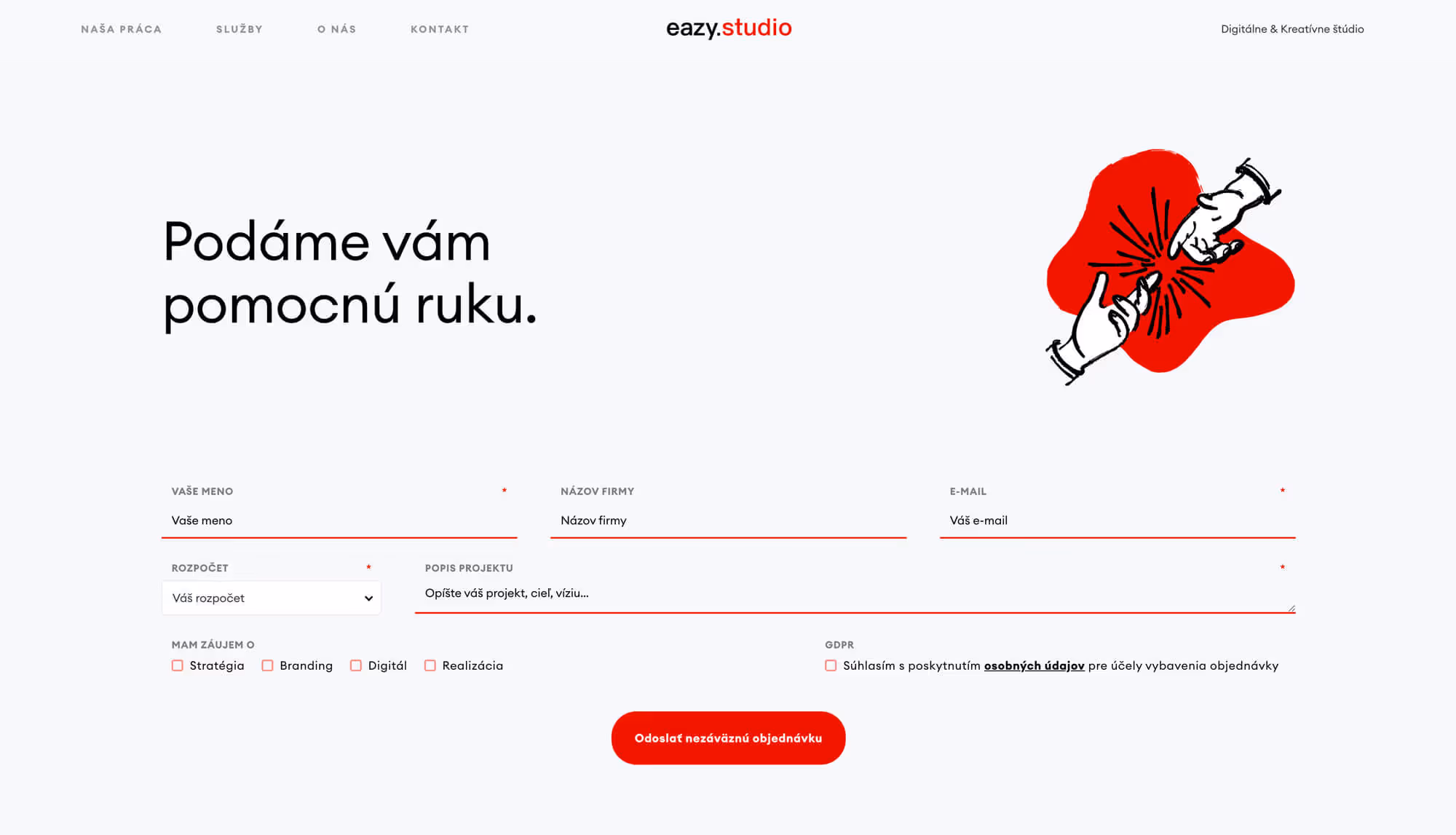 Preview of contact page for Eazy Studio