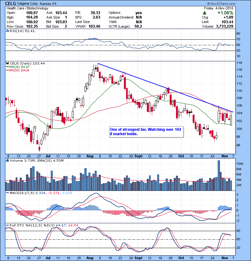 CELG One of strongest bio. Watching over 104 if market holds.