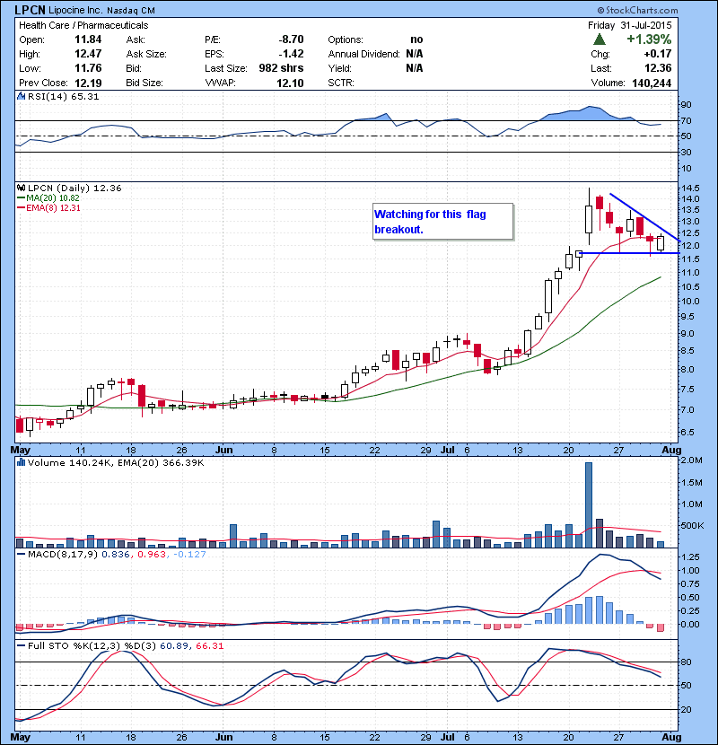 LPCN Watching for this flag breakout.