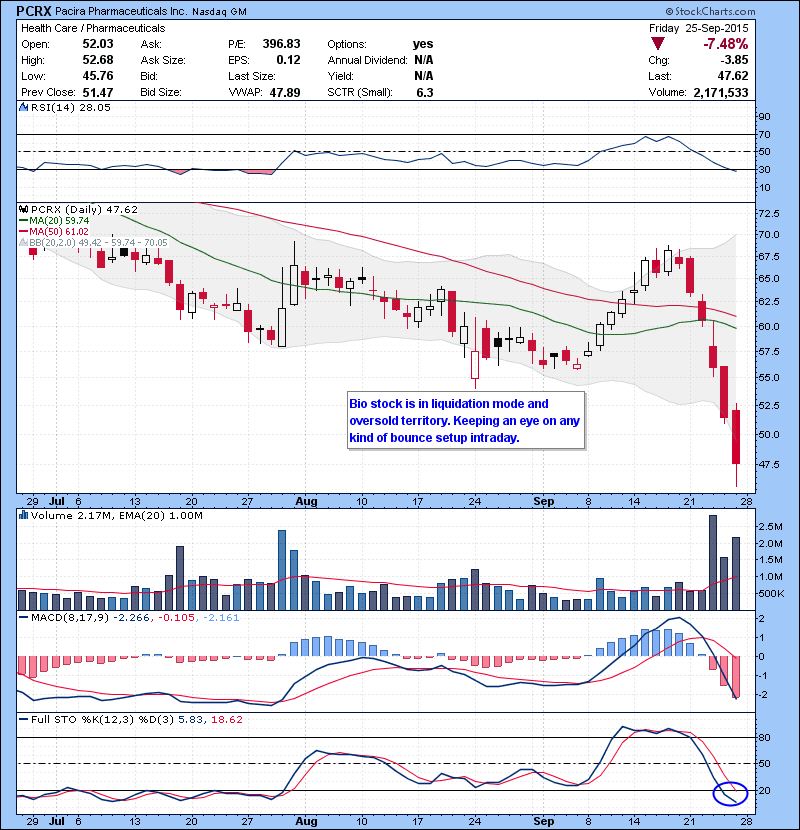PCRX Bio stock is in liquidation mode and oversold territory. Keeping an eye on any kind of bounce setup intraday.