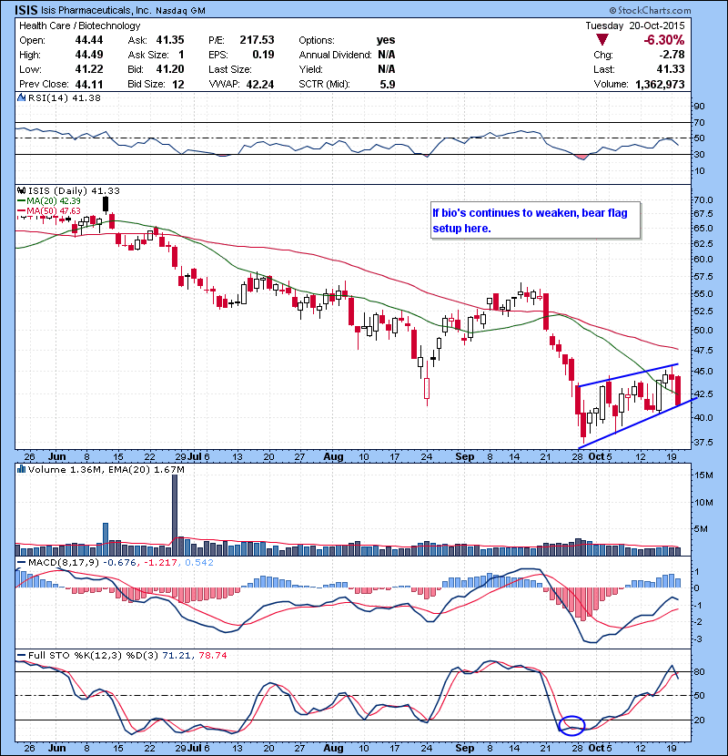 ISIS If bio’s continues to weaken, bear flag setup here.