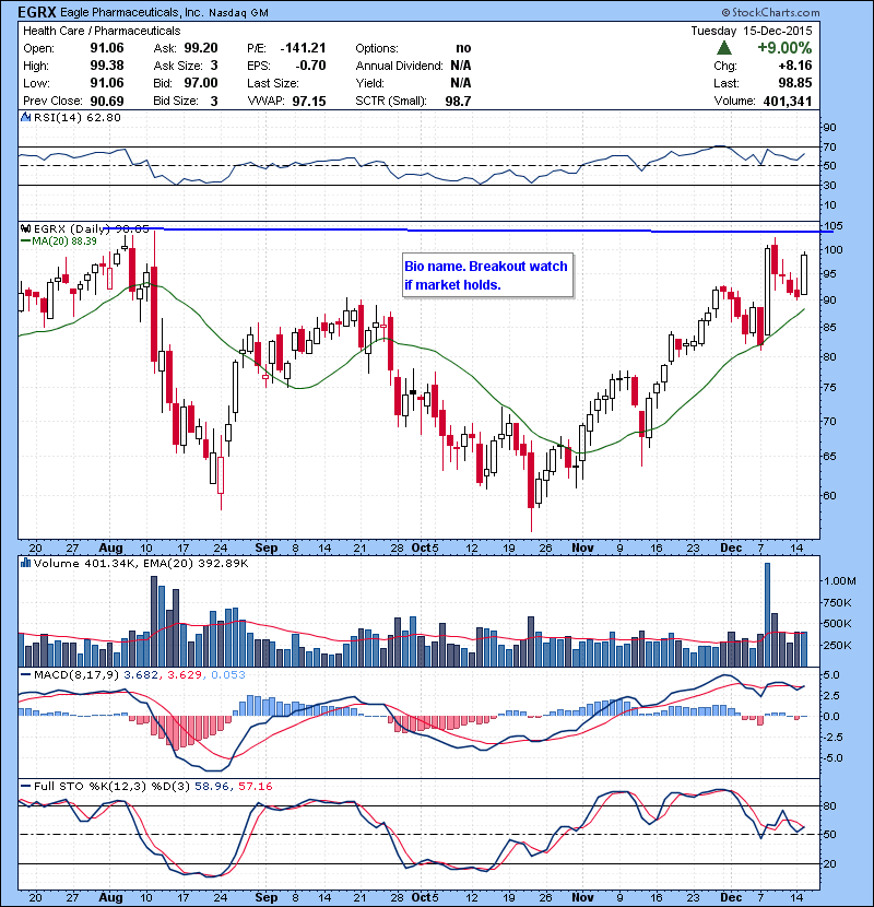 EGRX Bio name. Breakout watch if market holds.