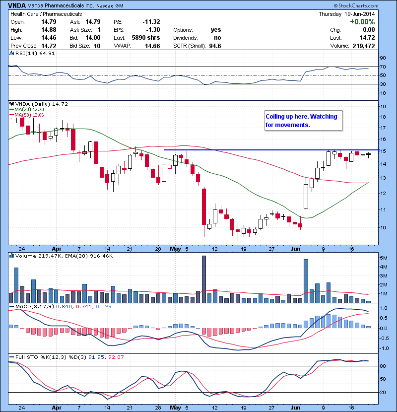 VNDA  Coiling up here. Watching for movements.