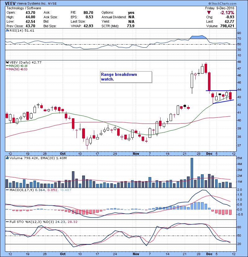 VEEV Range breakdown watch.
