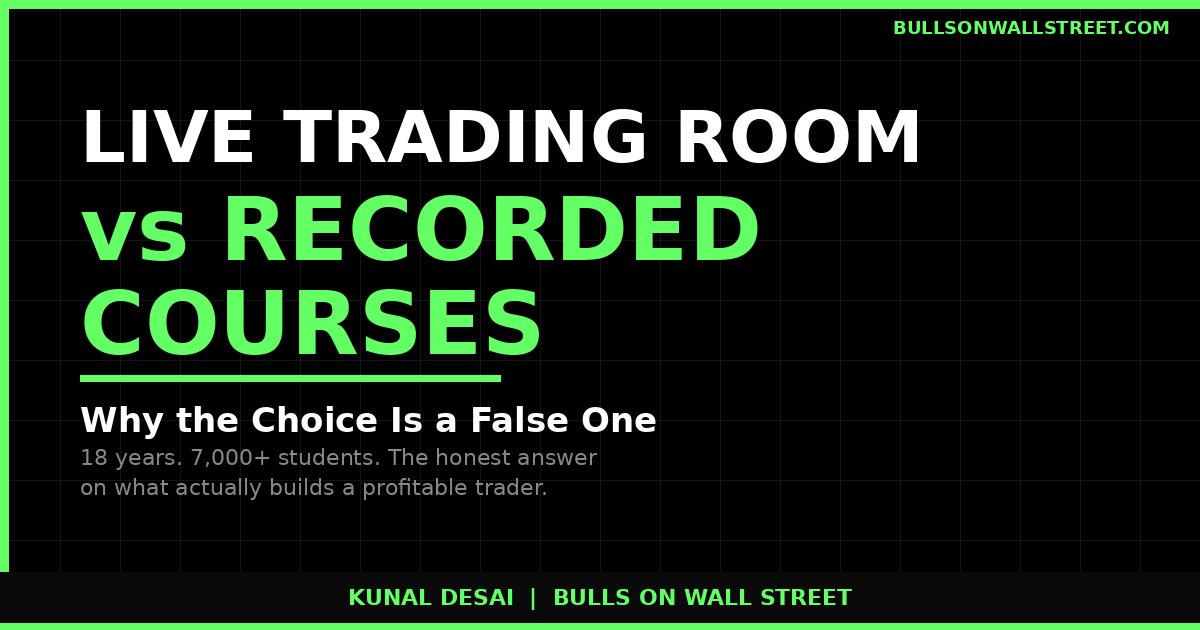 Live trading room vs recorded courses — why the choice is a false one, BOWS university model explained