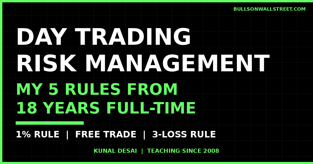 Day trading risk management system from Kunal Desai: the 1% Rule, Free Trade, and 3-Loss Rule from 18 years of full-time trading