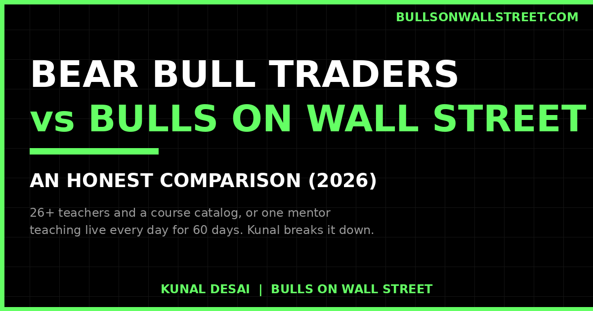 Bear Bull Traders vs Bulls on Wall Street comparison graphic