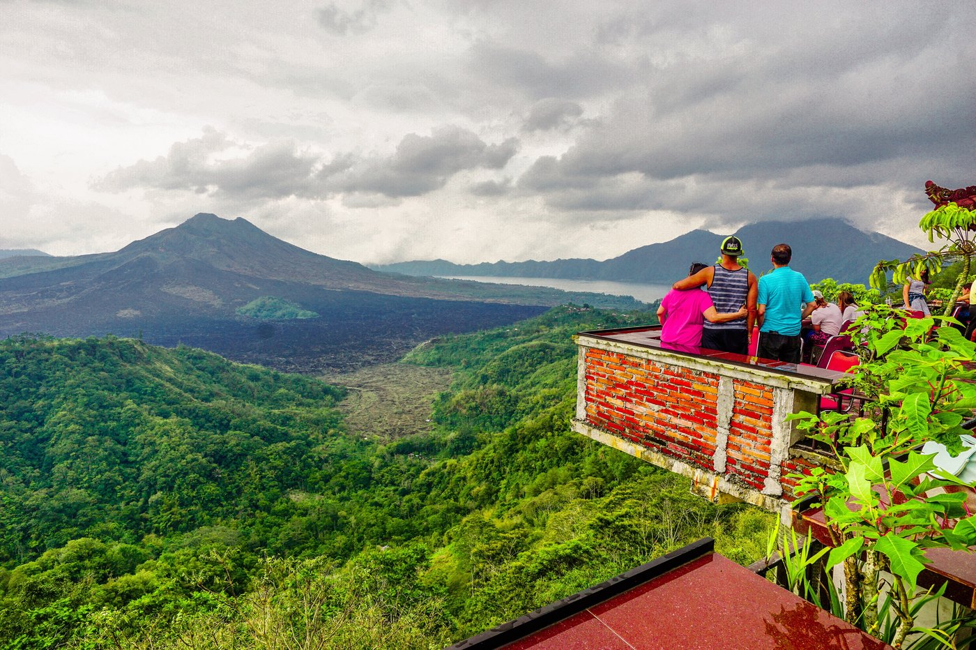 Kunal Desai with his parents at a volcano viewpoint in Bali in 2015