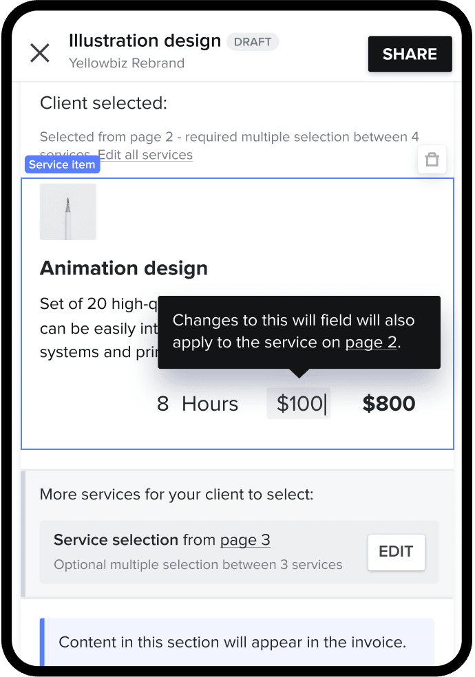 your view of invoices