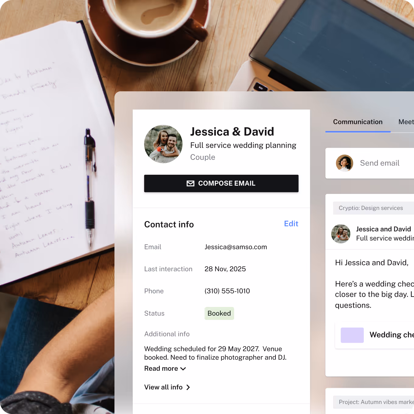 Communicate with clients, suppliers, teams, and more.