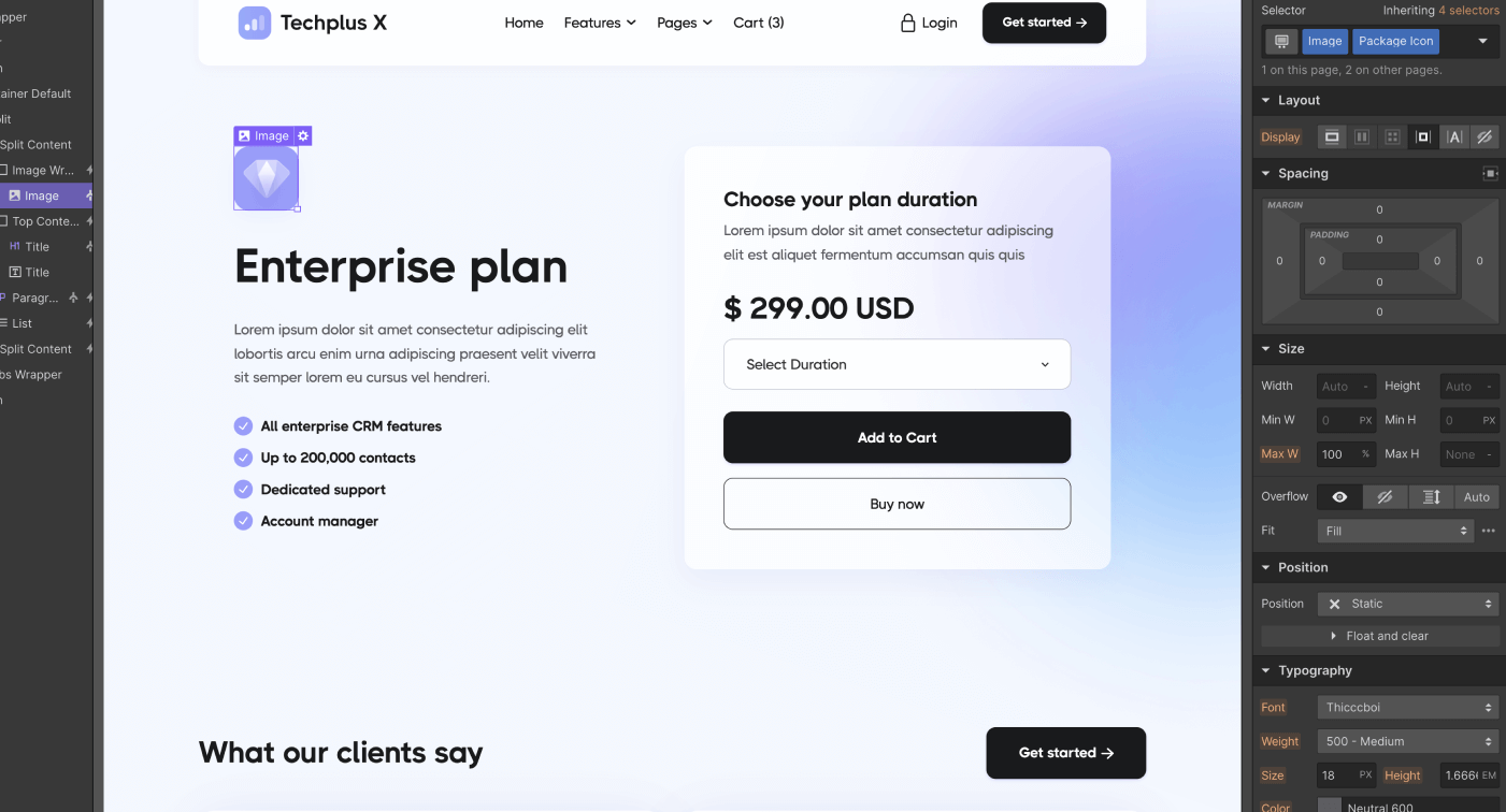 eCommerce Page - Techplus X Webflow Template