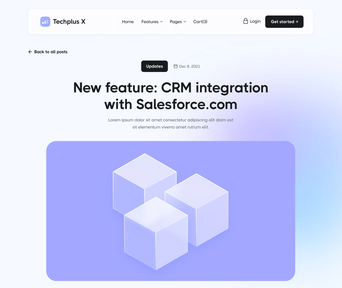 Techplus X - Blog Post page - B2B SaaS Webflow Template
