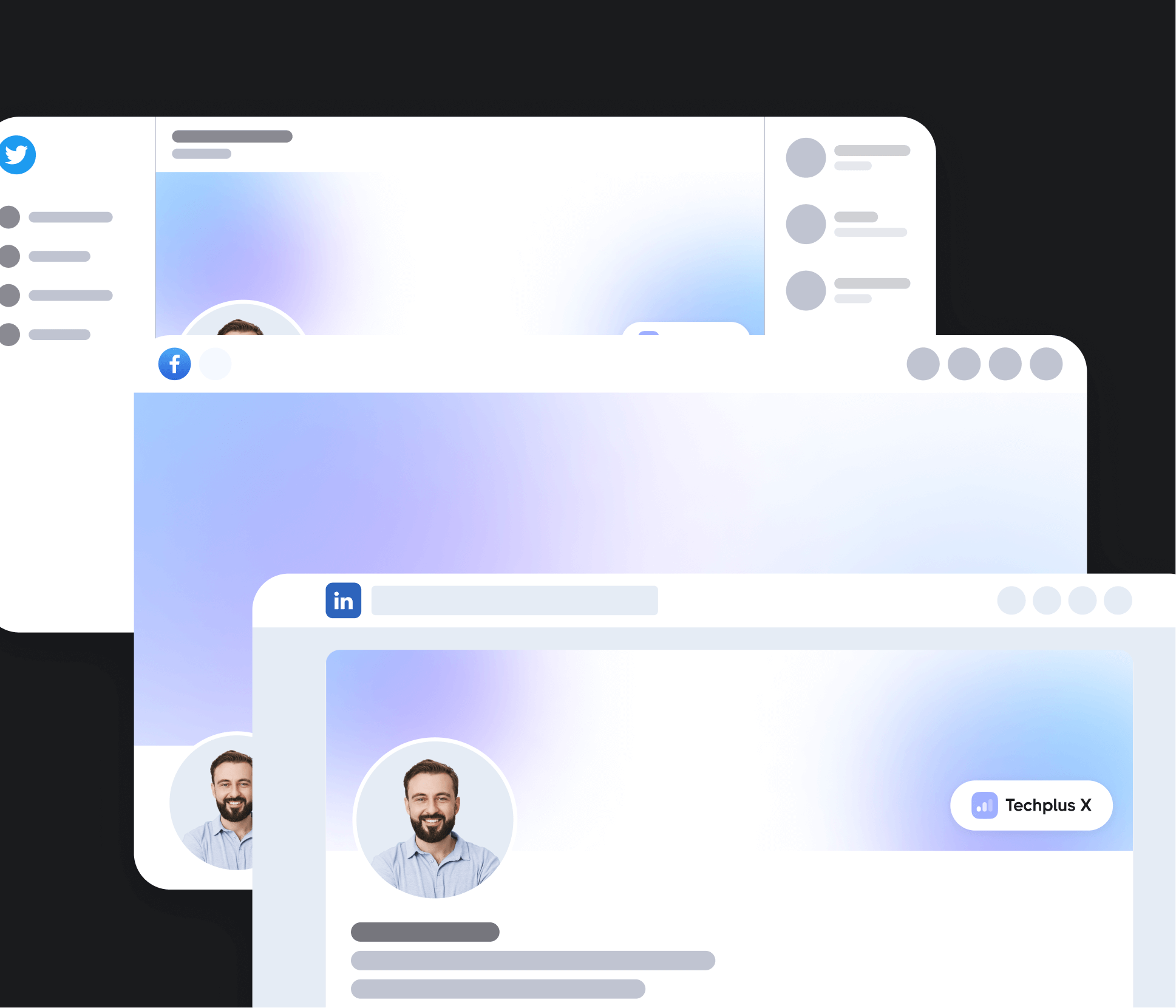 Techplus X - Social Media Assets - B2B SaaS Webflow Template