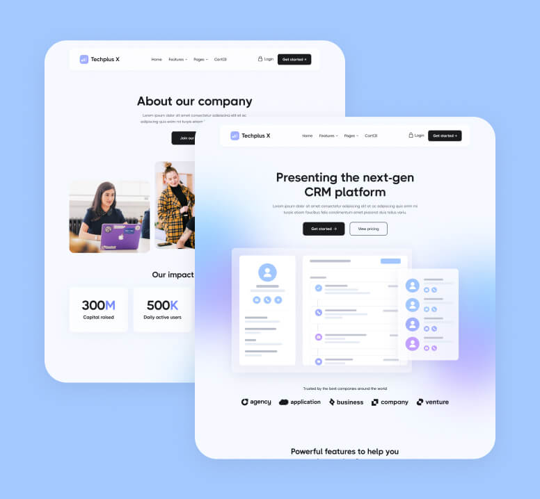 Techplus X - Pages Included - B2B SaaS Webflow Template