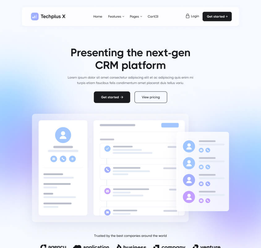 Techplus X - Home Page - B2B SaaS Webflow Template