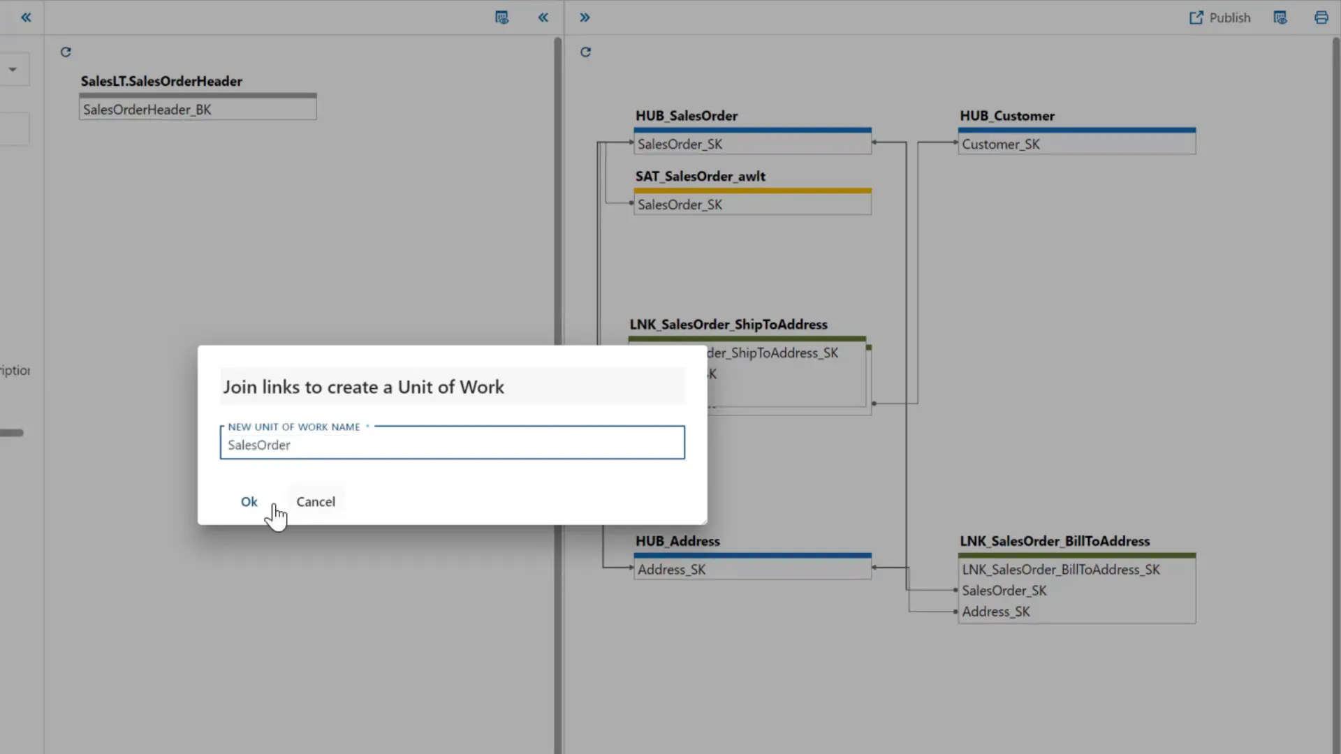 Combining two links into a single unit of work