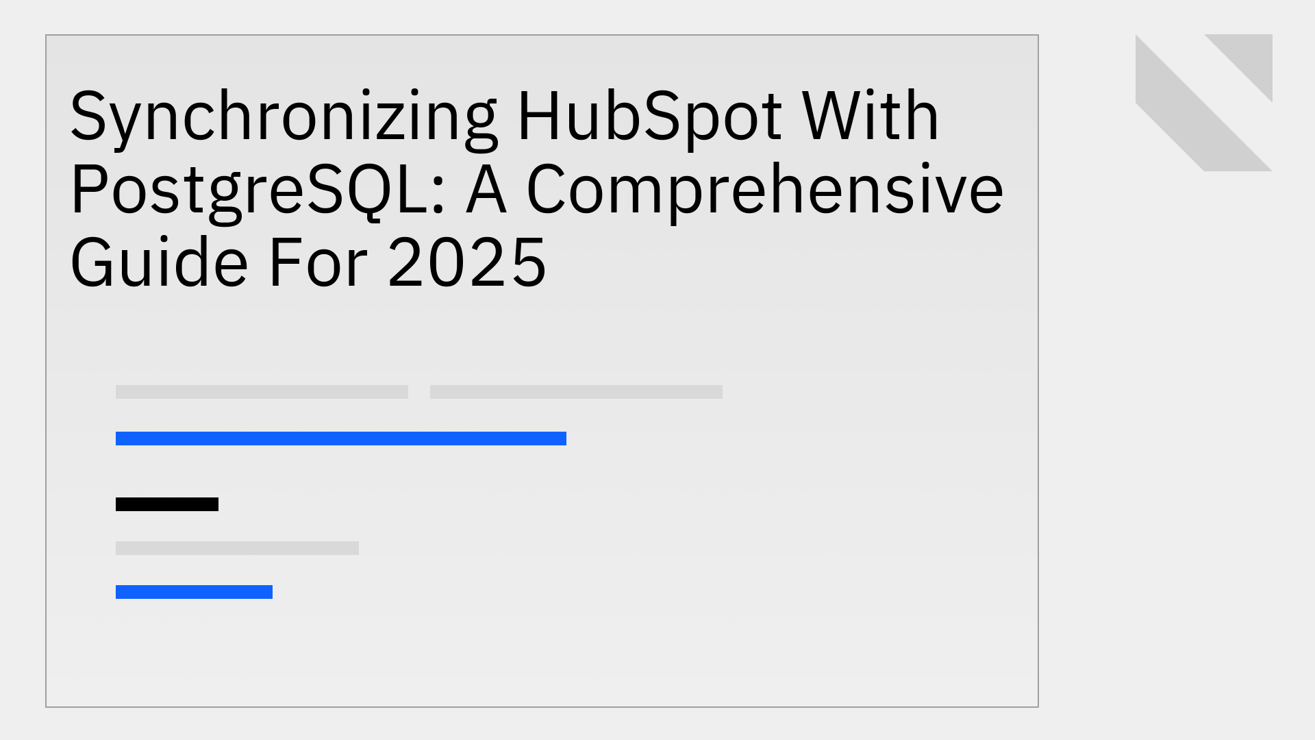 Diagram showing PostgreSQL HubSpot CRM integration with real-time two-way data sync in 2025