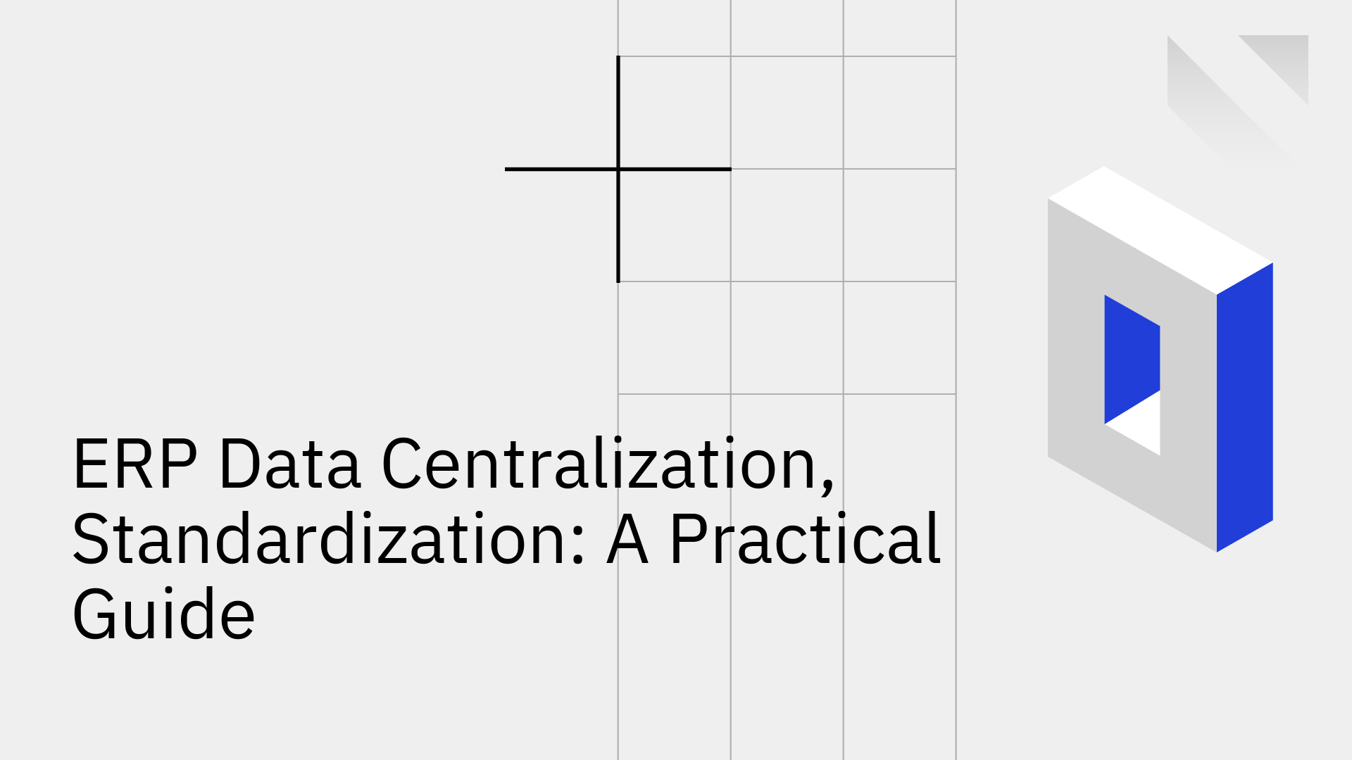ERP data centralization and standardization diagram connecting finance, HR, SCM, CRM