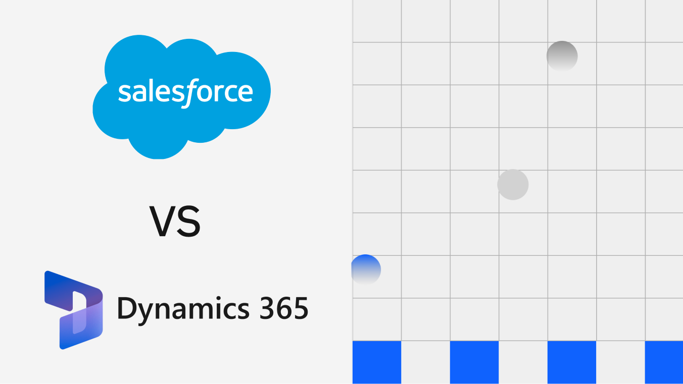 Salesforce vs Microsoft Dynamics 365 CRM comparison chart showing platform logos side by side for 2025