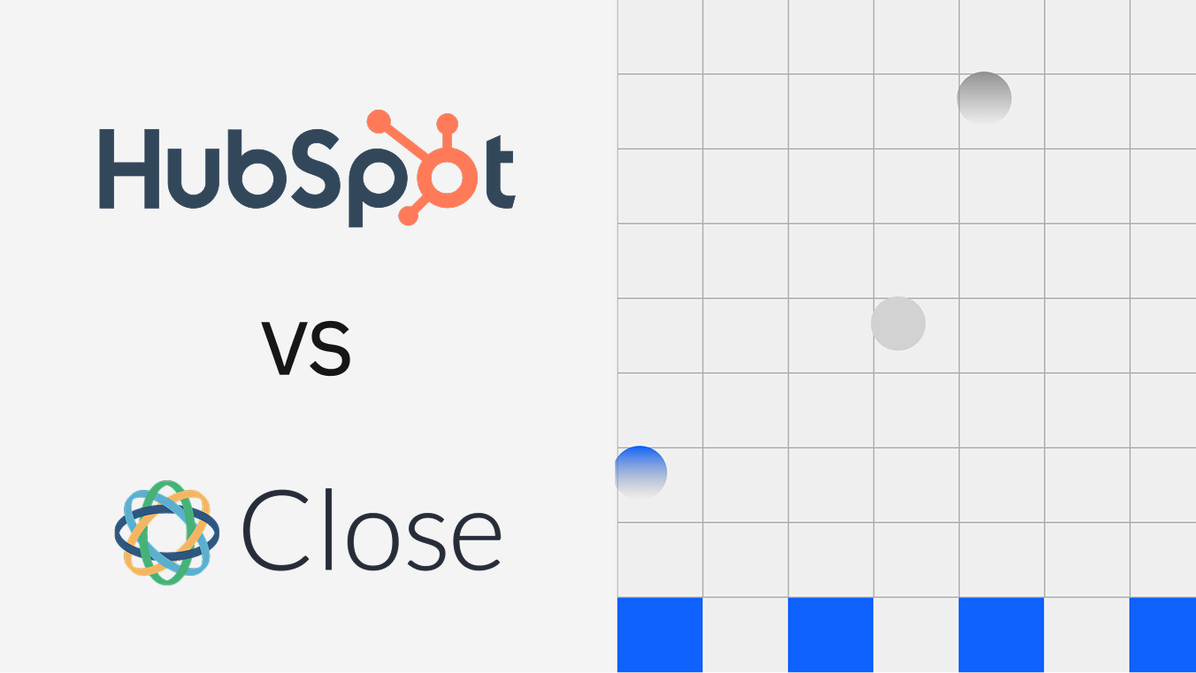 HubSpot vs Close CRM comparison chart showing platform logos side by side for 2025
