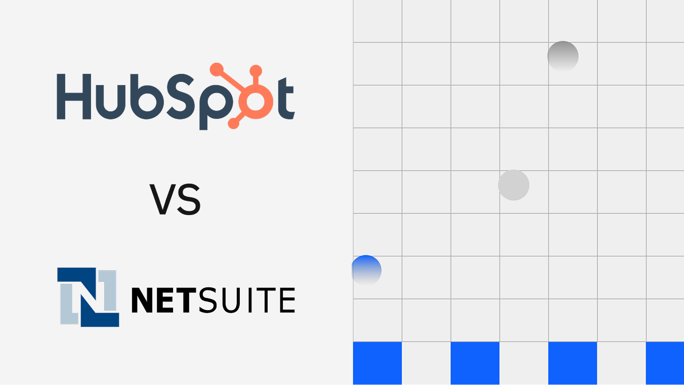 HubSpot vs NetSuite CRM comparison chart showing platform logos side by side for 2025