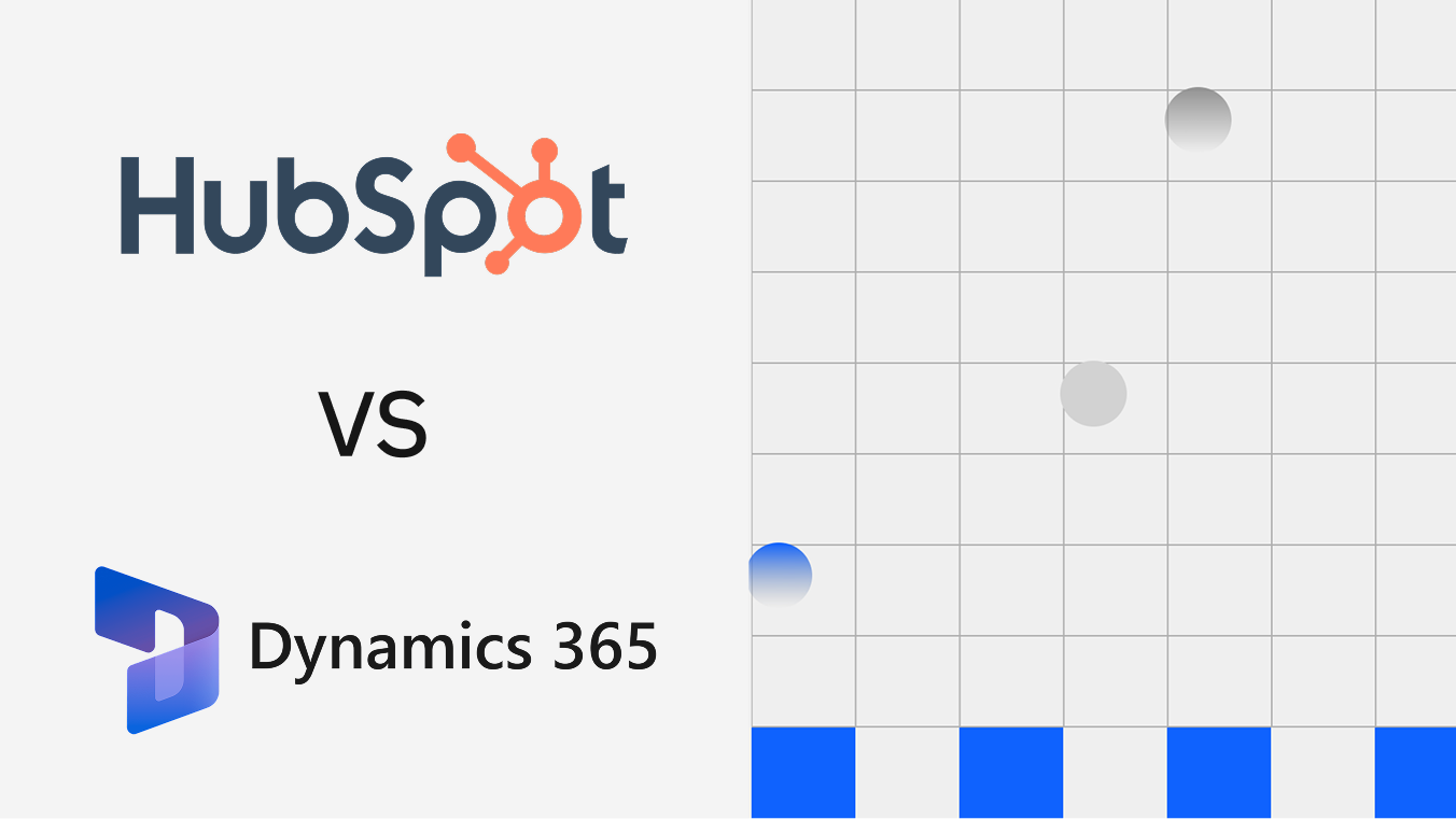 HubSpot vs Microsoft Dynamics 365 CRM comparison chart showing both platform logos side by side