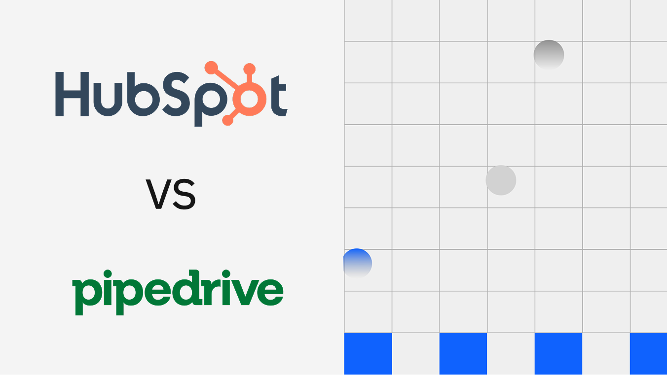 HubSpot vs Pipedrive CRM comparison chart showing both platform logos side by side