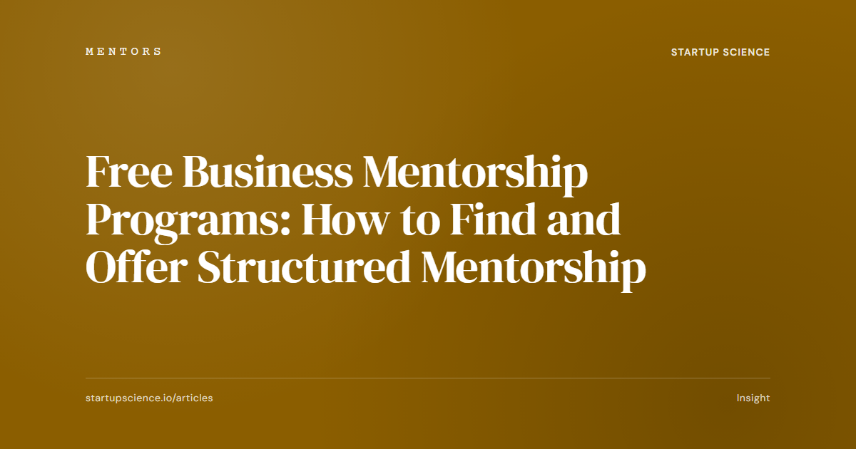 Free Business Mentorship Programs: What ESOs Should Know