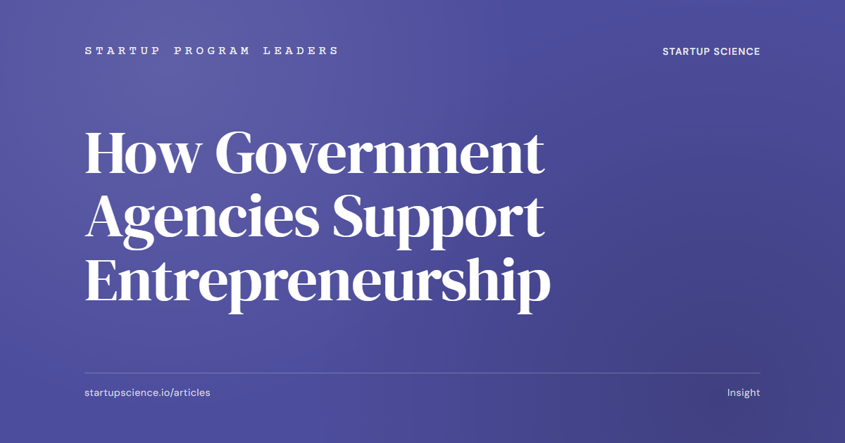 How Government Agencies Support Entrepreneurship