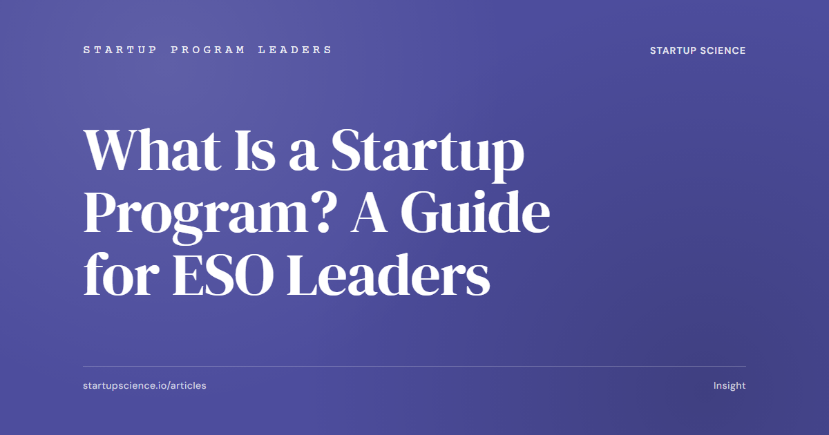 What Is a Startup Program? A Guide for ESO Leaders