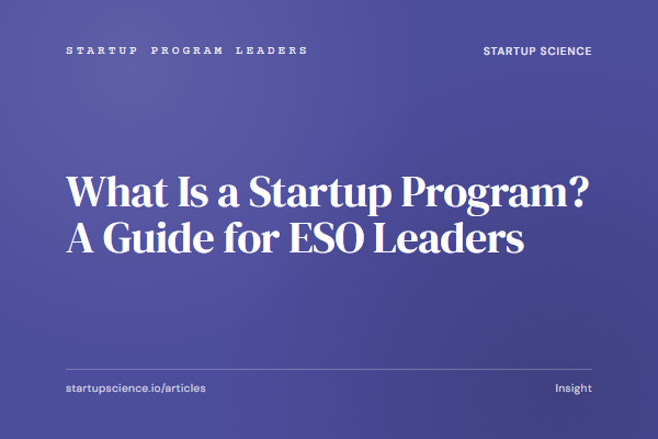 What Is a Startup Program? A Guide for ESO Leaders