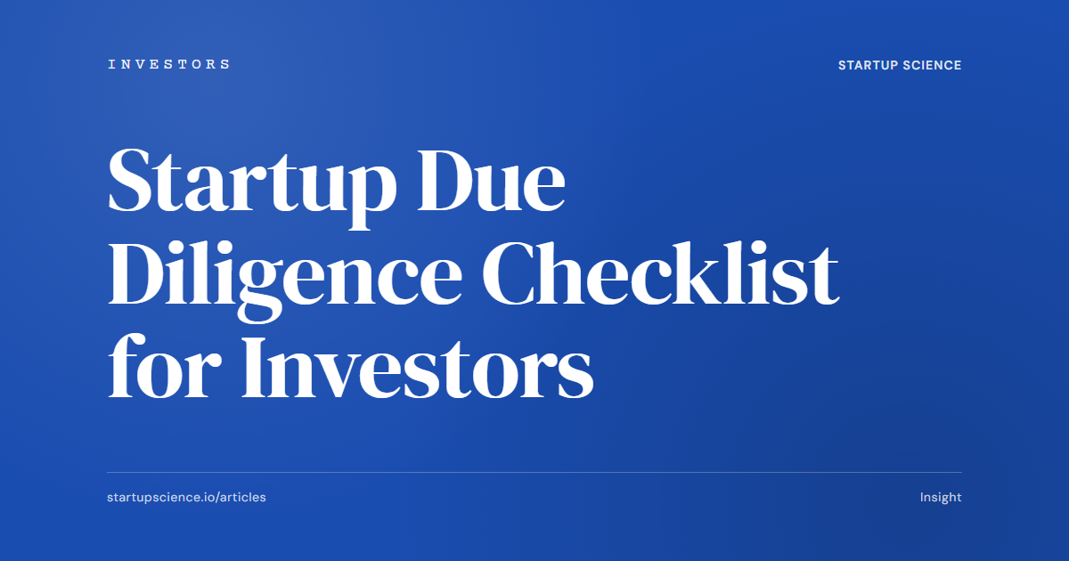 Startup Due Diligence Checklist for Investors