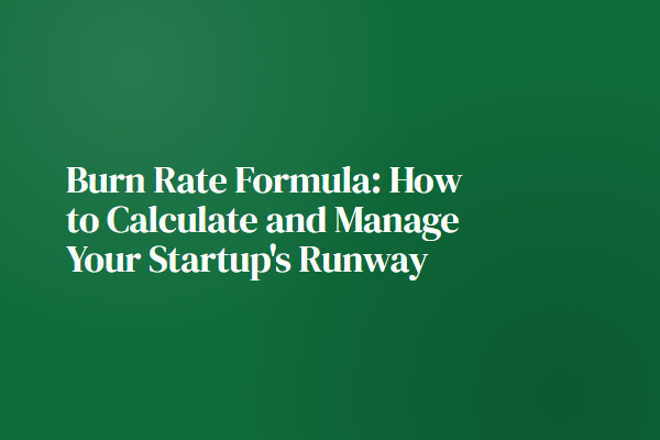 Burn Rate Formula: How to Calculate and Manage Your Startup's Runway