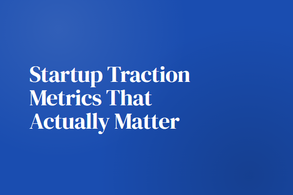 Startup Traction Metrics That Actually Matter