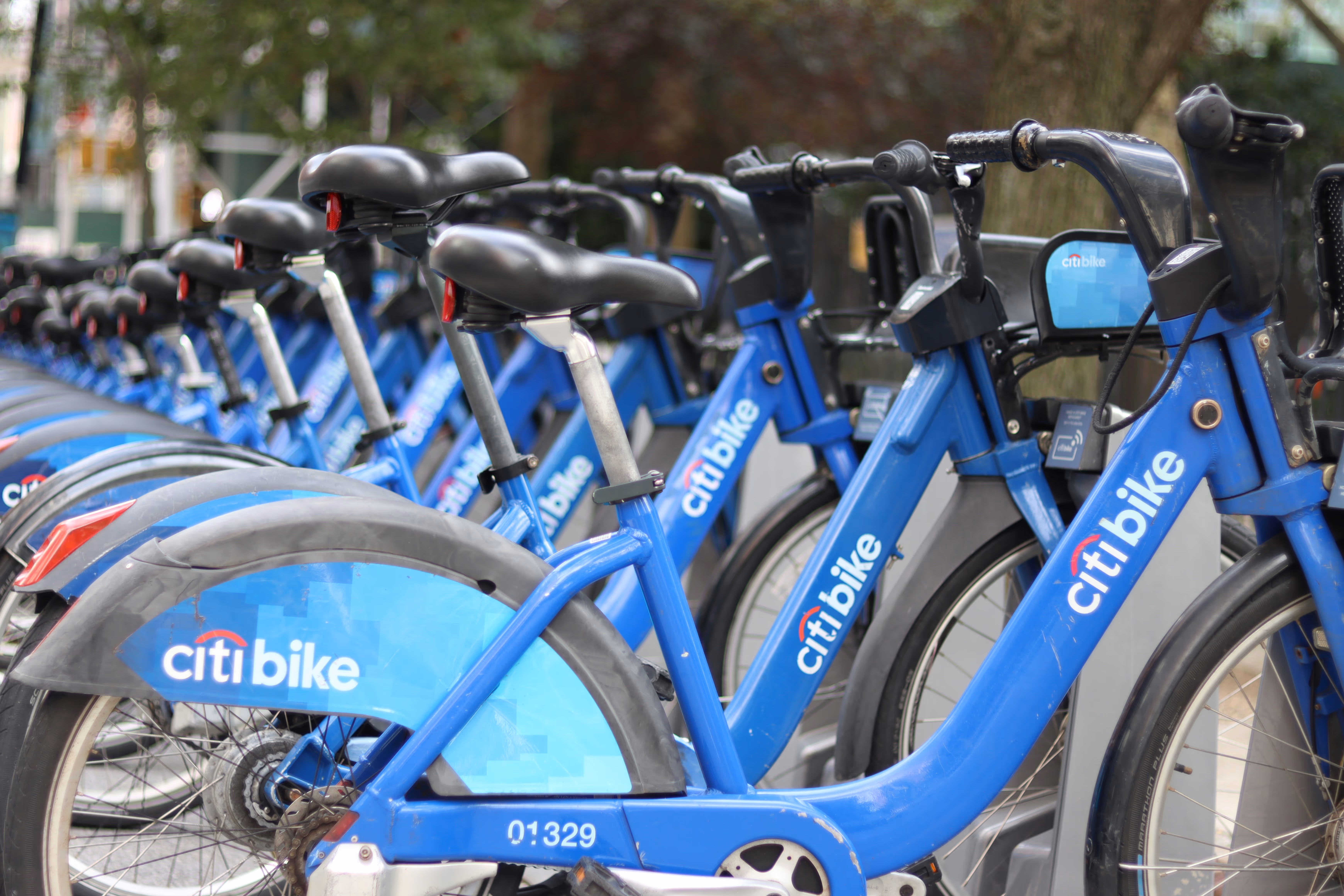 Picture of citi bikes in NYC