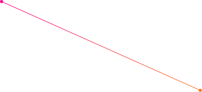 Diagonal gradient line from top left to bottom right with pink and orange circular endpoints.