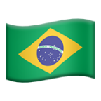 Waving flag of Brazil with green background, yellow diamond, and blue globe with stars.