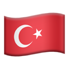 Waving national flag of Turkey with white star and crescent on a red background.