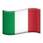 Waving flag of Italy with vertical green, white, and red stripes.