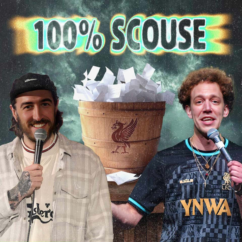 A promotional photo showing crowd work masters Kyle Legacy and Dean Coughlin, the stars of "100% Scouse Comedy," for their free Edinburgh Fringe show.A promotional photo showing crowd work masters Kyle Legacy and Dean Coughlin, the stars of "100% Scouse Comedy," for their free Edinburgh Fringe show.