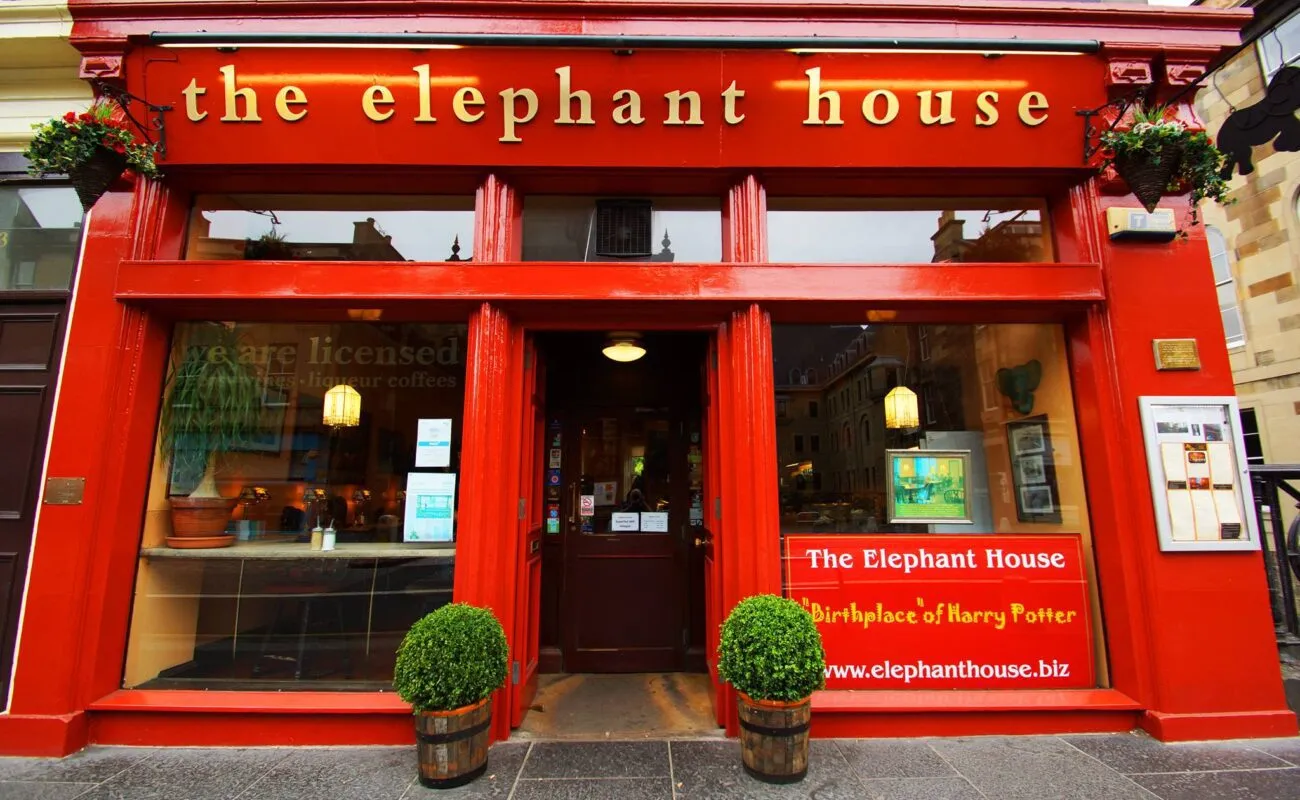 The Elephant House cafe Edinburgh exterior - famous Harry Potter writing location.