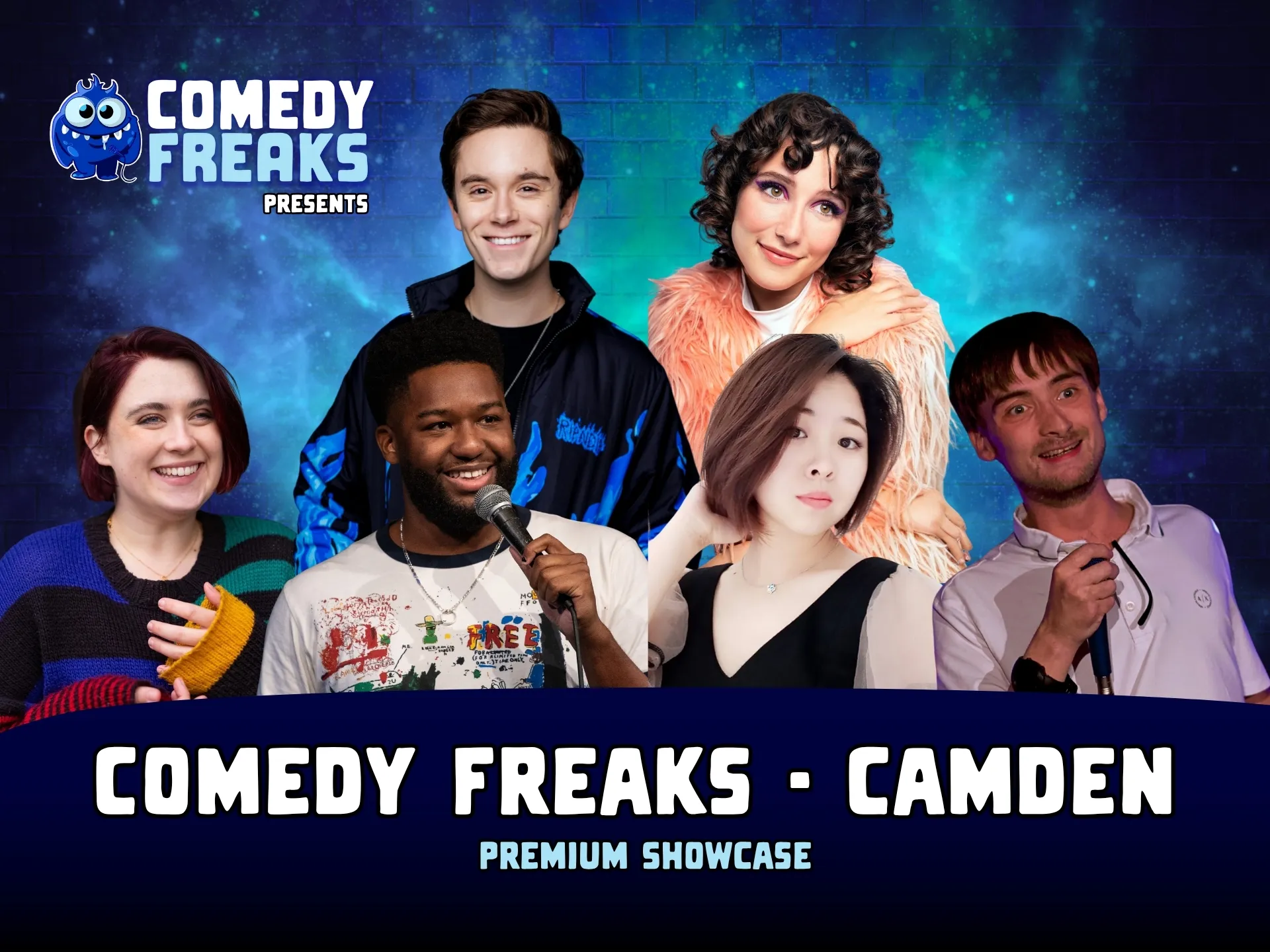 Comedy Freaks Camden comedy show featuring diverse stand-up comedians at Tileyard London - best comedy club in North London.