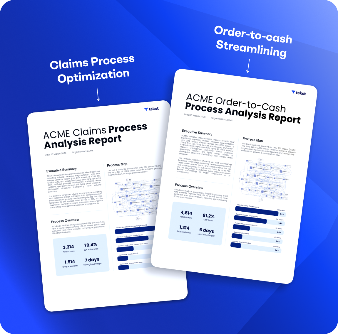 Claims Process and Order-to-Cash audit reports