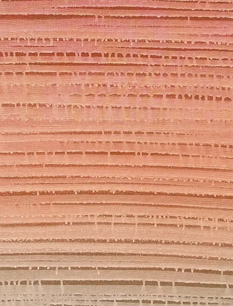 Toile en dégradé de teintes chaudes, rappelant un horizon ensoleillé.