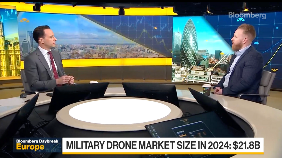Bloomberg Daybreak Europe studio interview with Periphery on the military drone market