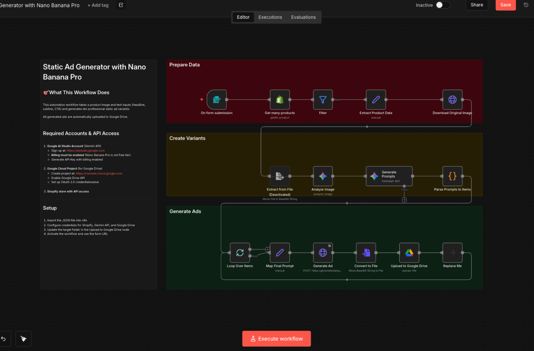n8n Automation: Static Ad Generator with Nano Banana Pro