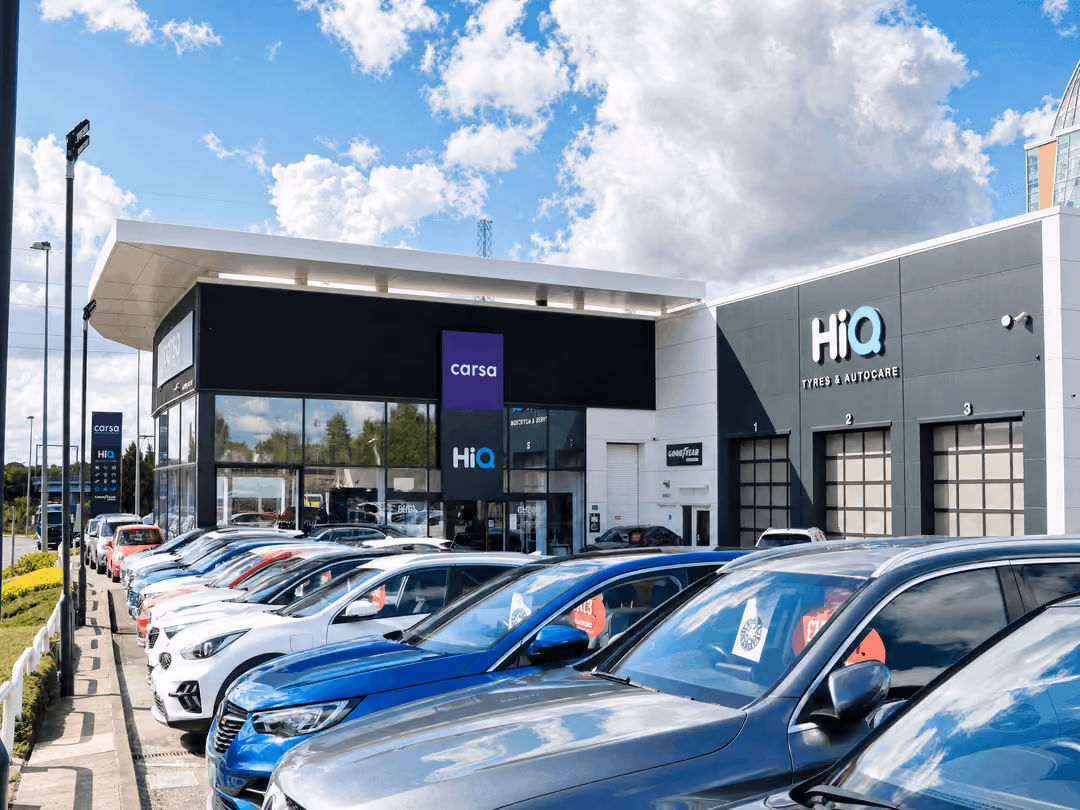 Forecourt at Carsa Cannock with the HiQ workshop alongside