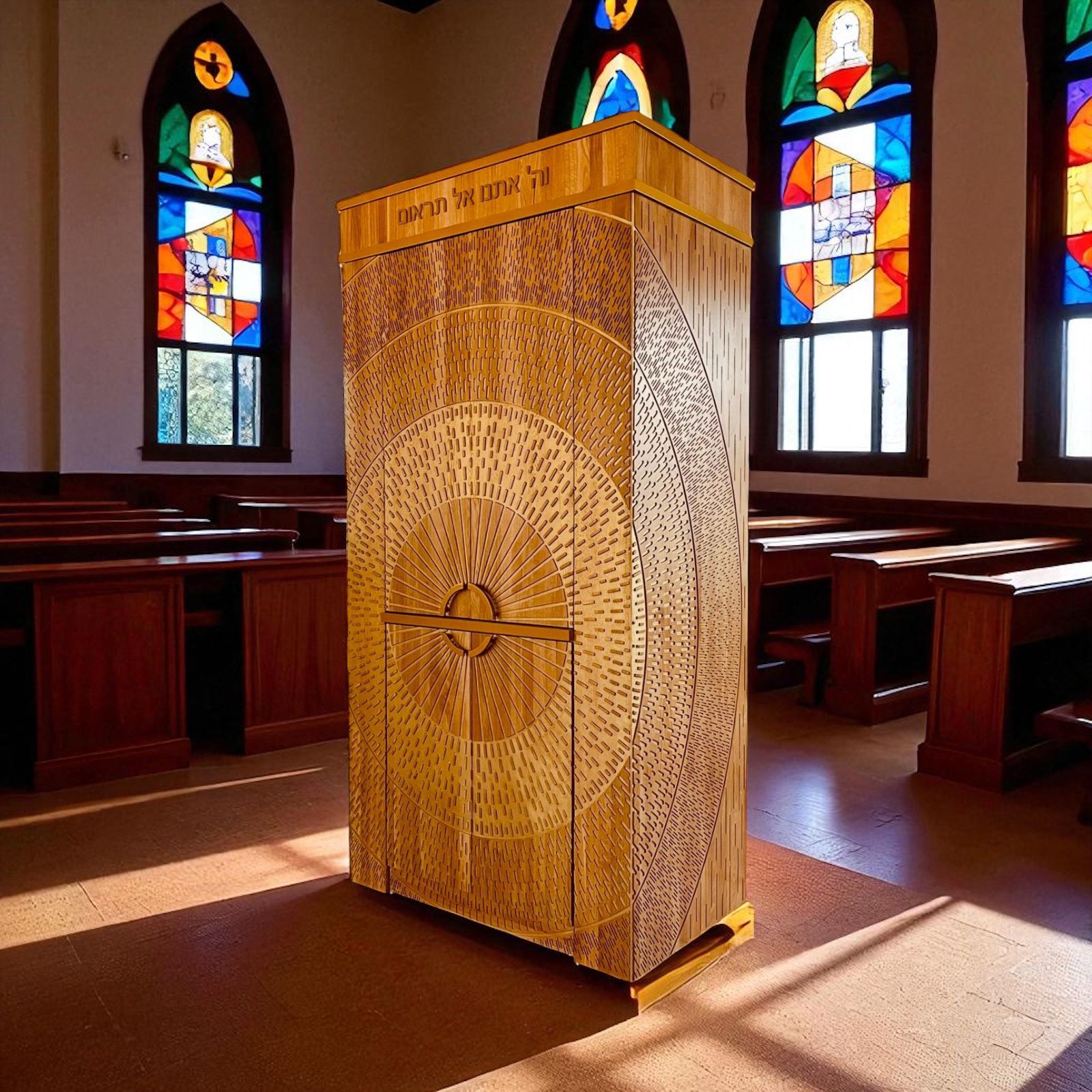 Aron Kodesh "Combo" – Modern Torah Cabinet with Built-in Bimah | Israber