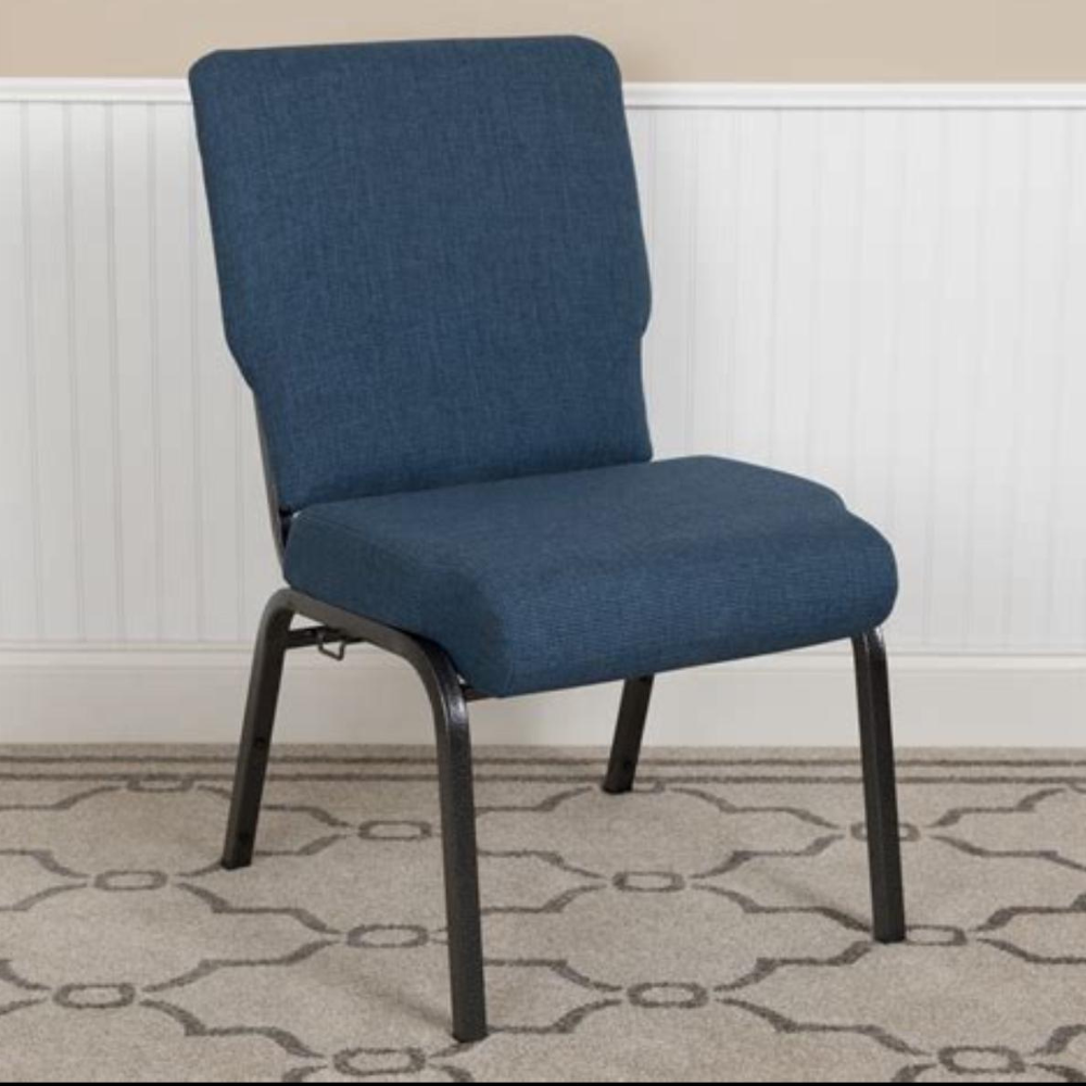 Chair Emuná – metal frame with upholstered seat for synagogue use